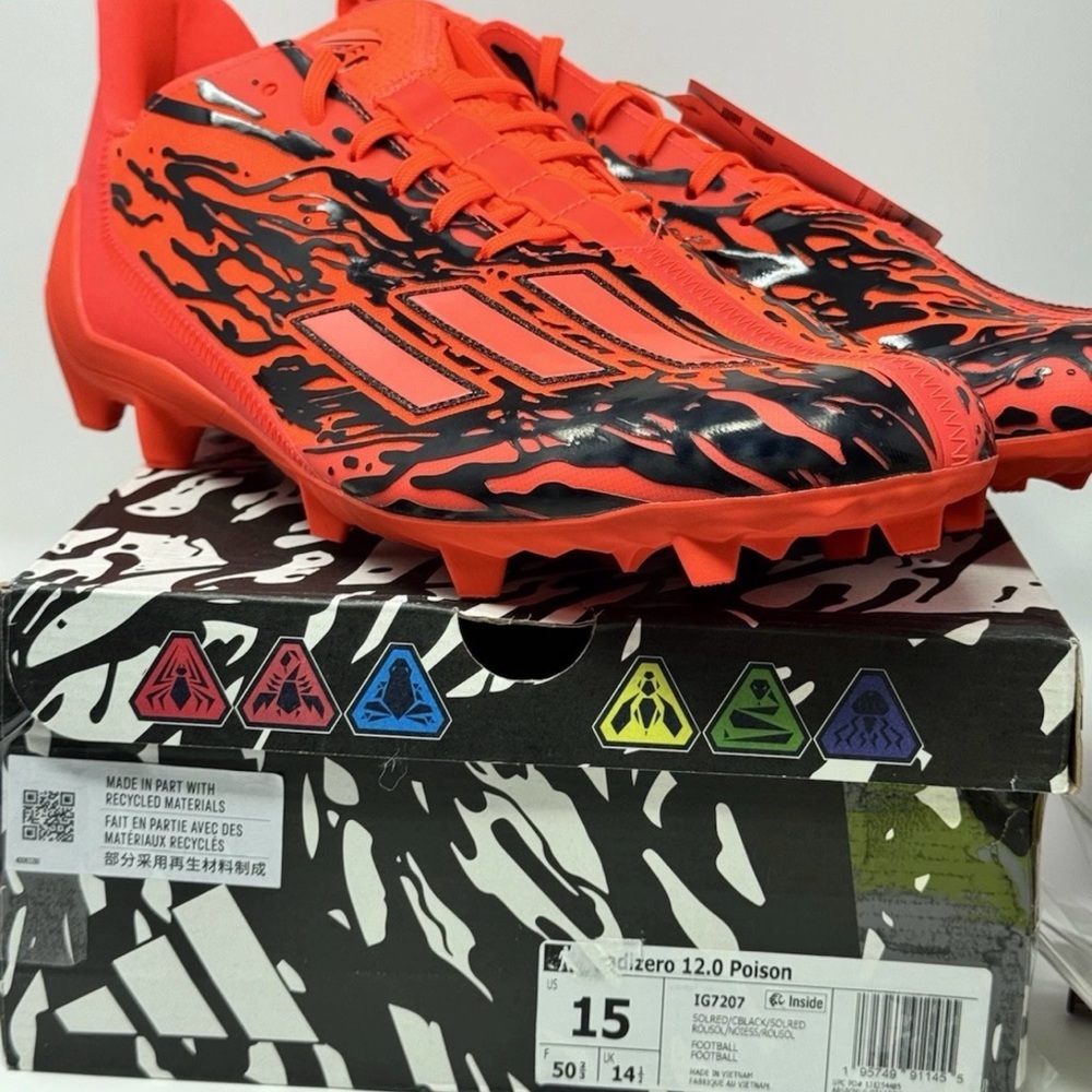 NEW Adidas Adizero 12.0 Poison Men's Size 15 Football Cleats In Box